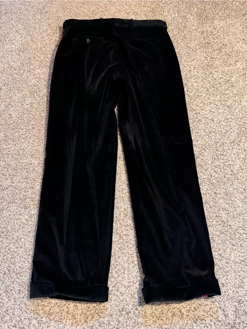 J. McLaughlin Black Velvet Men’s Pants with Tartan Tuxedo Stripe - 36 - Picture 8 of 8